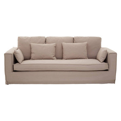 Menton 3 Seat Grey Fabric Sofa