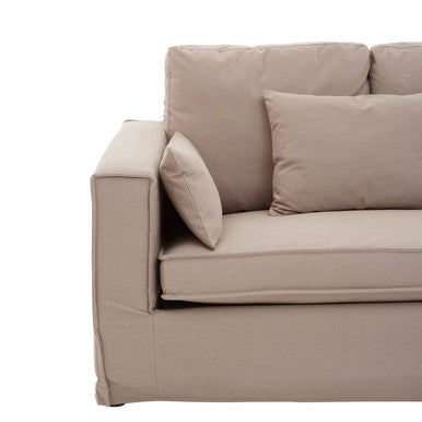 Menton 3 Seat Grey Fabric Sofa