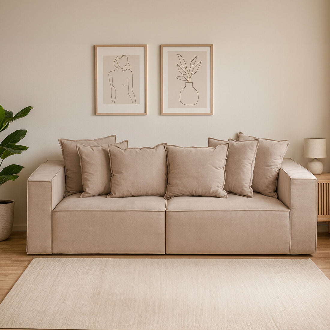 3 Seater Grey Sofa, Marseille - Image 6