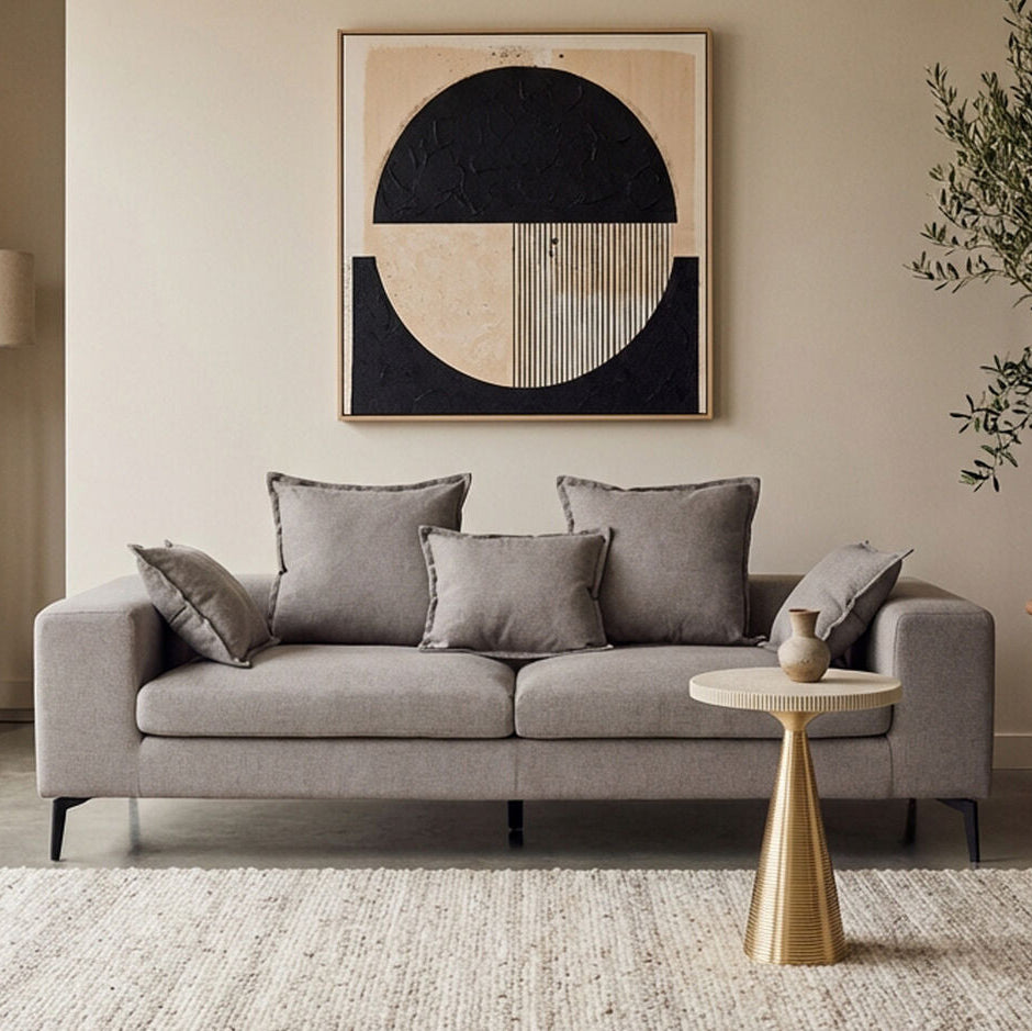 3 Seater Grey Sofa, Avignon - Image 1