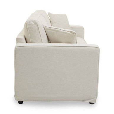 3 Seater Cream Fabric Sofa, Valensole - Image 4