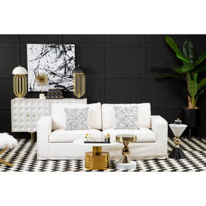 3 Seater Cream Fabric Sofa, Valensole