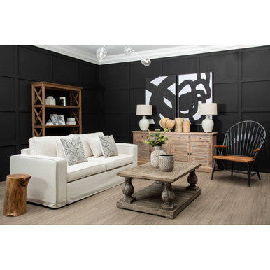 3 Seater Cream Fabric Sofa, Valensole - Image 9