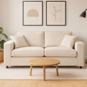 2 Seater Cream Fabric Sofa, Valensole