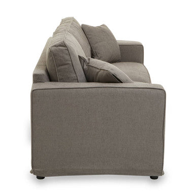 3 Seater Grey Fabric Sofa, Valensole