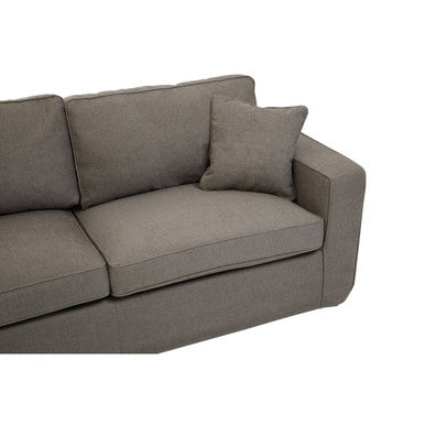 3 Seater Grey Fabric Sofa, Valensole