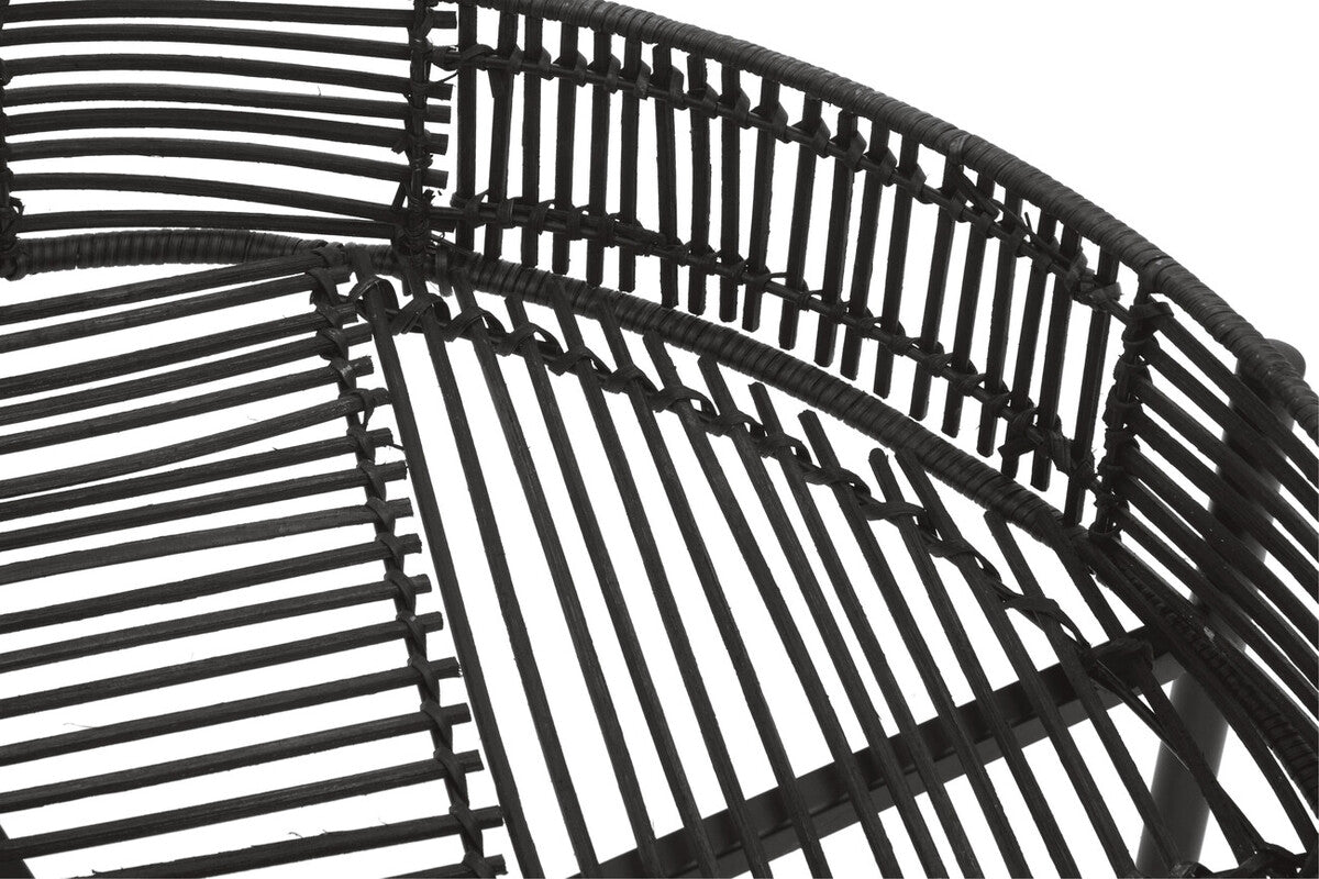 Batu Set Of 2 Black Rattan Side Tables