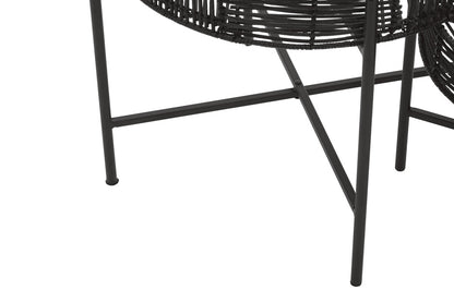 Batu Set Of 2 Black Rattan Side Tables