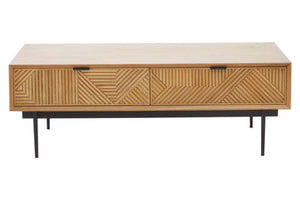 Jakara Natural Finish Coffee Table with Drawers