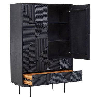 Jakara Black Finish Wooden Cabinet