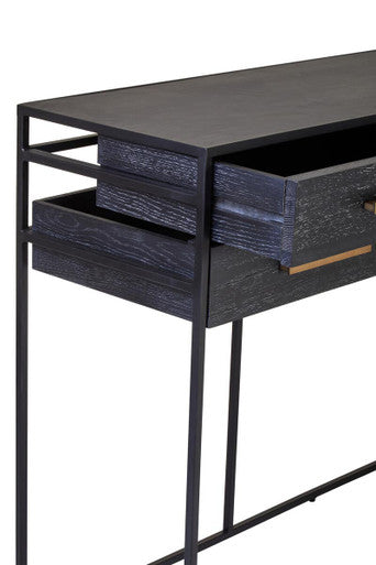 Judd Black Finish 6 Drawer Console Table