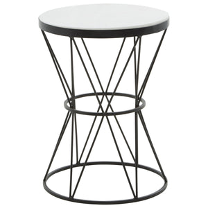 Shalimar Round White Marble Top Side Table