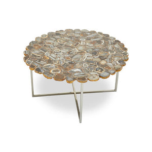 Rabia Agate Coffee Table With Cross Base