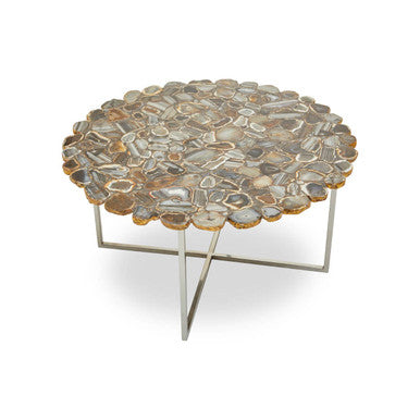 Rabia Agate Coffee Table With Cross Base