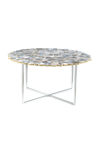 Rabia Agate Coffee Table With Cross Base