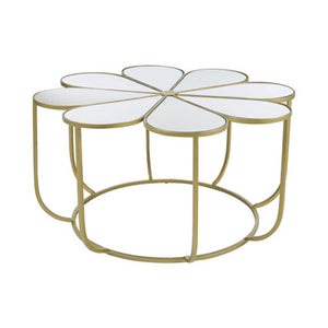 Rabia Petal Coffee Table With Mirrored Top