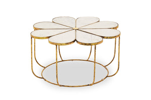Rabia Petal Coffee Table With Marble Top