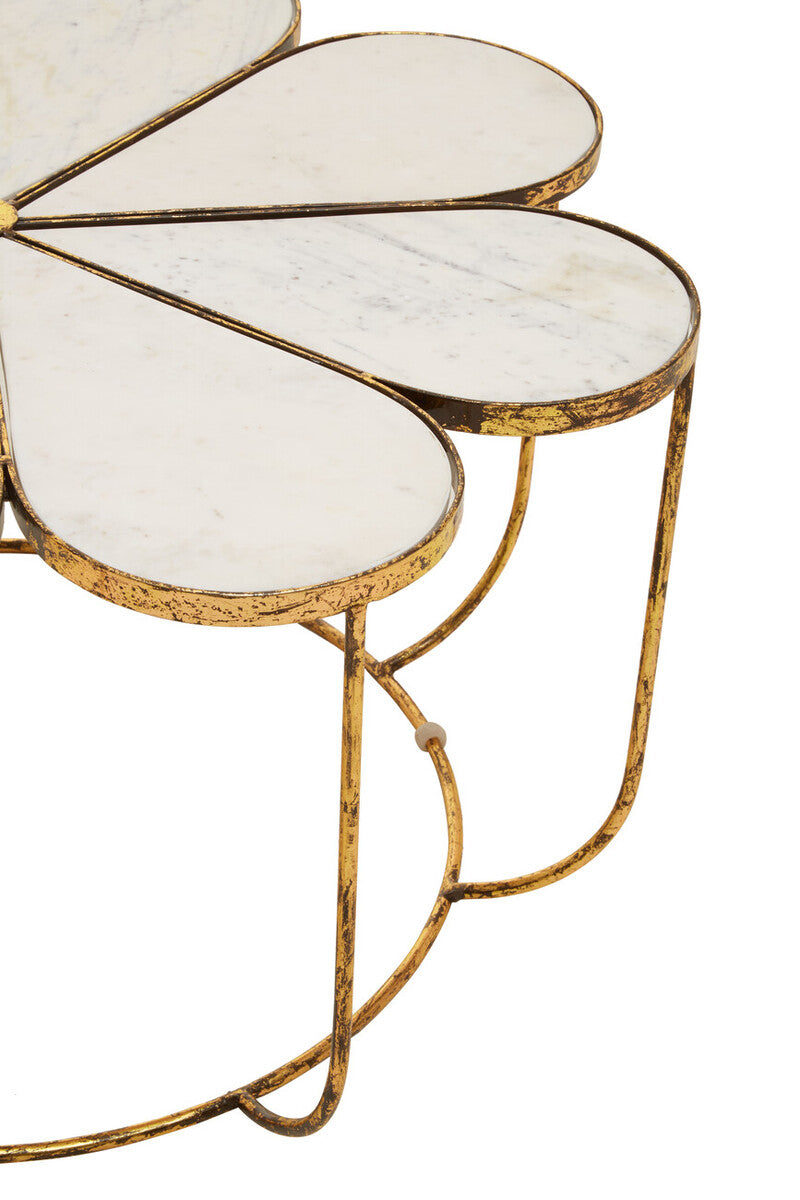 Rabia Petal Coffee Table With Marble Top