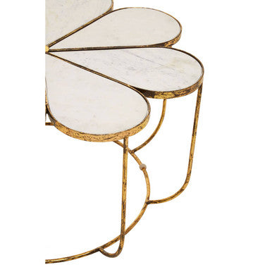 Rabia Petal Coffee Table With Marble Top