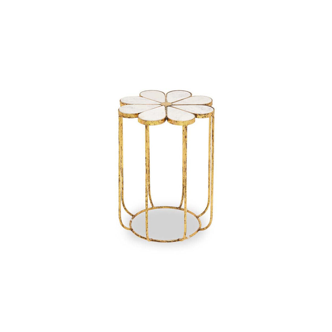 Rabia Petal Side Table With Marble Top