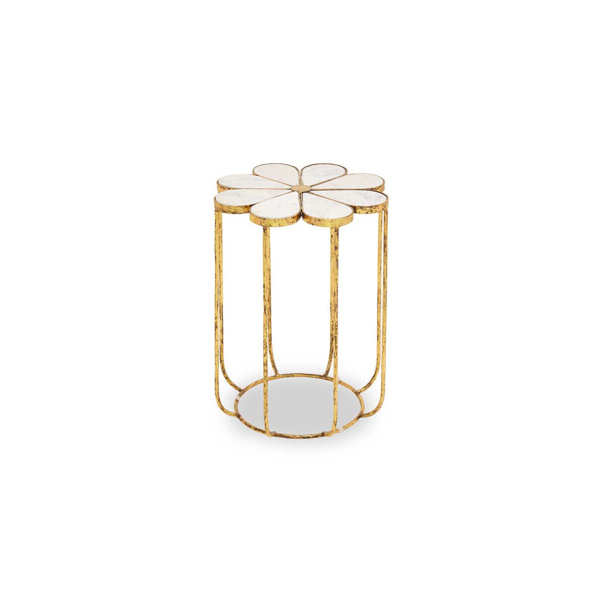 Rabia Petal Side Table With Marble Top