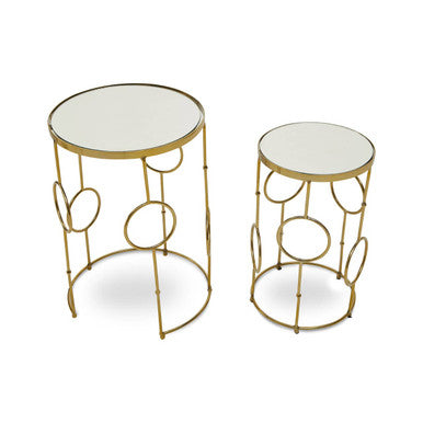 Rabia Set Of 2 Circle Pattern Side Table
