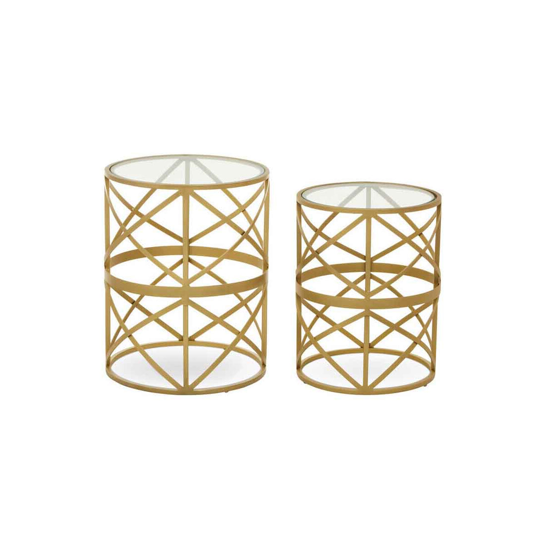 Rabia Set Of 2 Diamond Pattern Side Table