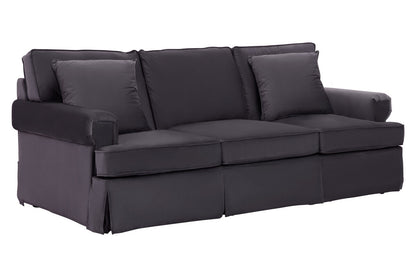 Ralph Three Seat Black Velvet Sofa