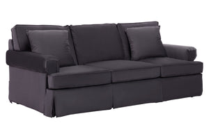 Ralph Three Seat Black Velvet Sofa