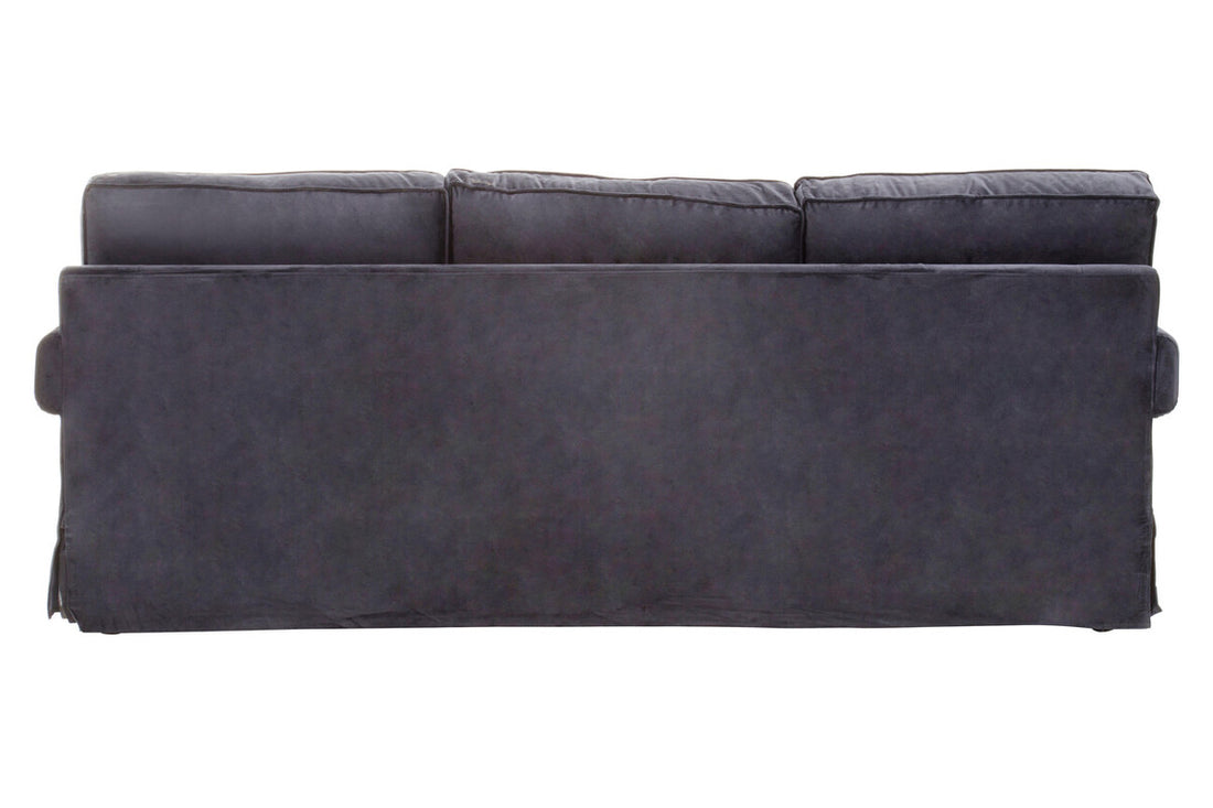3 Seater Black Velvet Sofa, Ralph