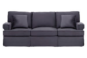 Ralph Three Seat Black Velvet Sofa