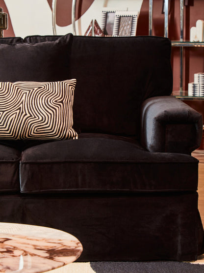 Ralph Three Seat Black Velvet Sofa