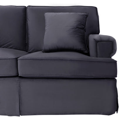 Ralph Three Seat Black Velvet Sofa