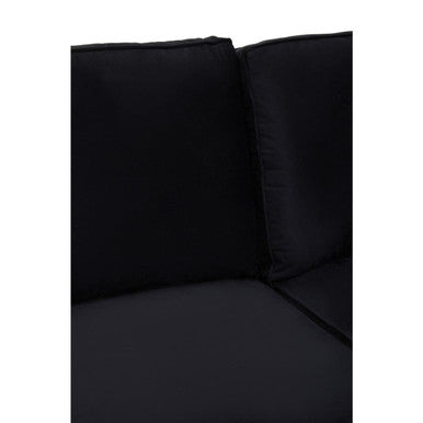 3 Seater Black Velvet Right Chaise Sofa, Ralph - Image 7