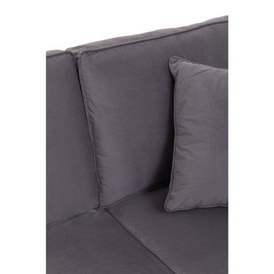 3 Seater Grey Velvet Sofa, Ralph - Image 9