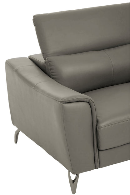 Padua 3 Seat Grey Leather Sofa