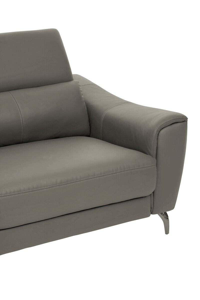 Padua 3 Seat Grey Leather Sofa