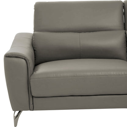Padua 3 Seat Grey Leather Sofa