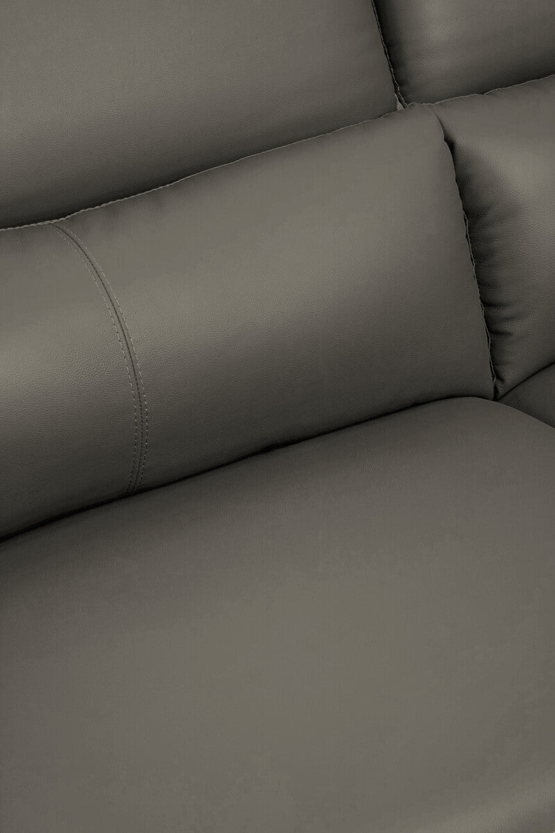 Padua 3 Seat Grey Leather Sofa