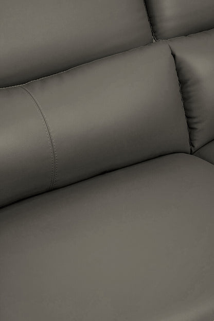 Padua 3 Seat Grey Leather Sofa