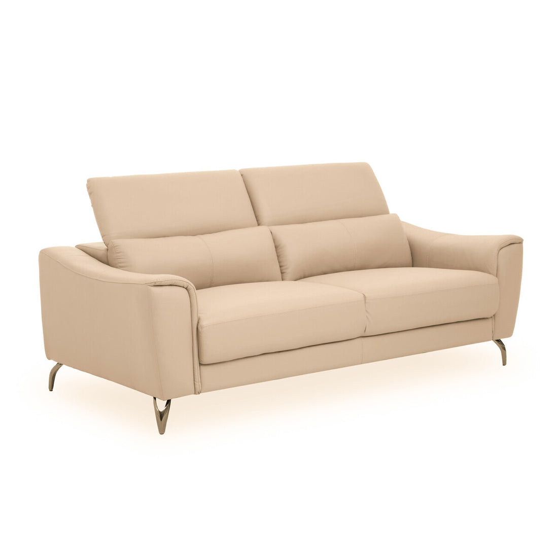 Padua 3 Seat Stone Leather Sofa
