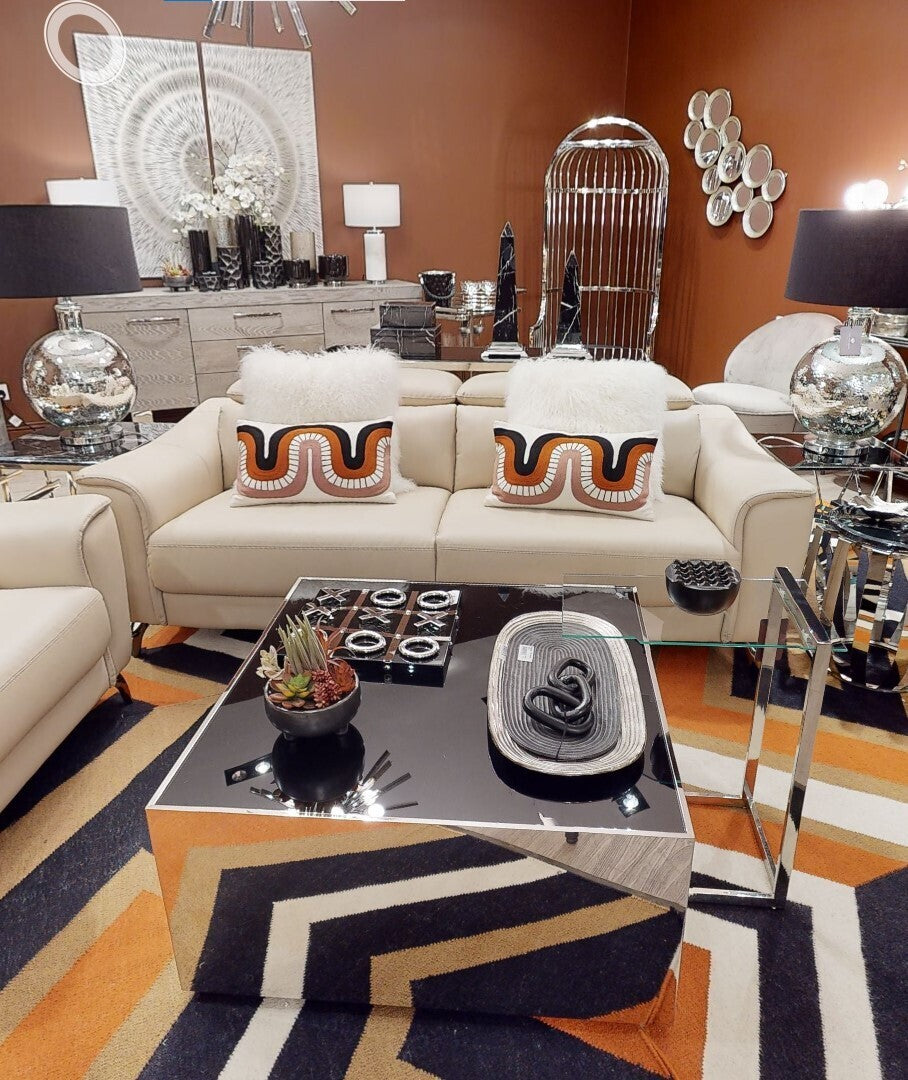 Padua 3 Seat Stone Leather Sofa