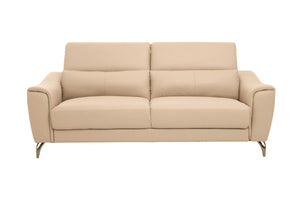 Padua 3 Seat Stone Leather Sofa with Adjustable Headrests