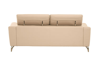 Padua 3 Seat Stone Leather Sofa