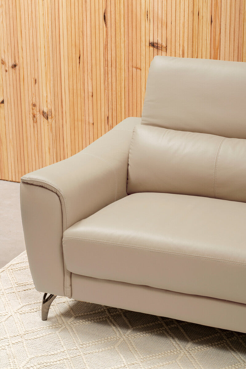 Padua 3 Seat Stone Leather Sofa