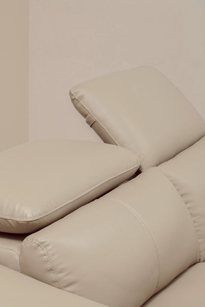 Padua 3 Seat Stone Leather Sofa