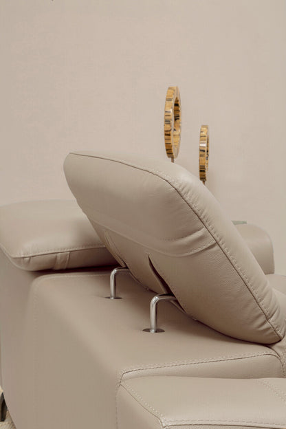 Padua 3 Seat Stone Leather Sofa