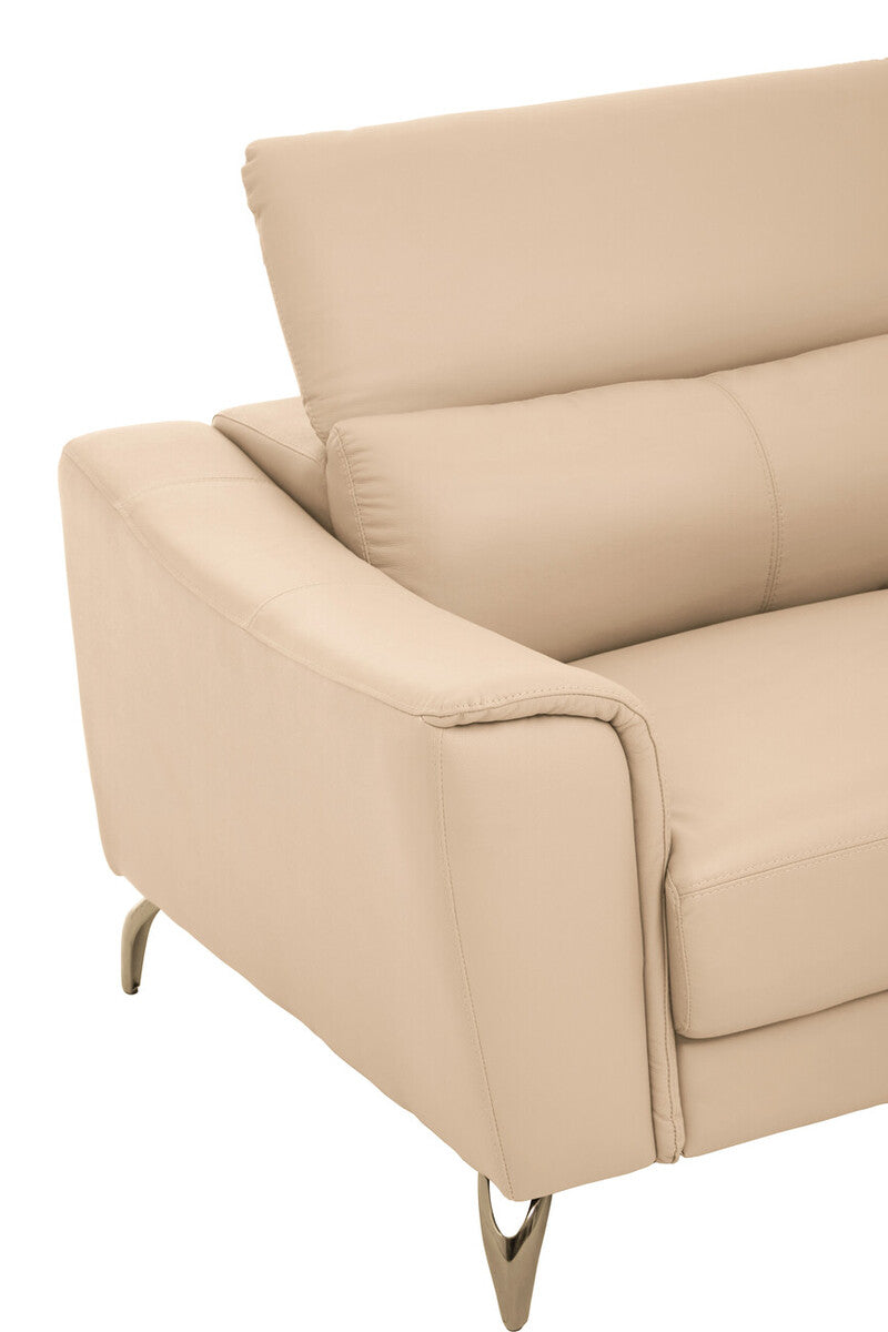 Padua 3 Seat Stone Leather Sofa