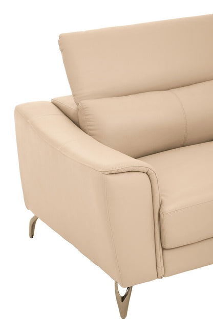 Padua 3 Seat Stone Leather Sofa