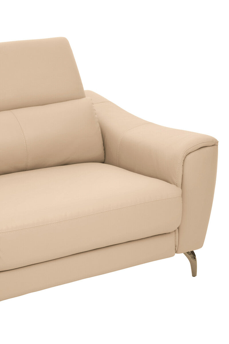 Padua 3 Seat Stone Leather Sofa